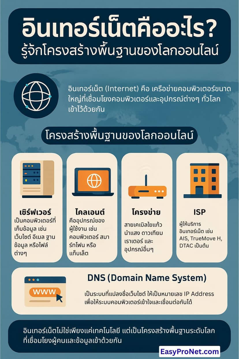 อินเทอร์เน็ตคืออะไร? รู้จักโครงสร้างพื้นฐานของโลกออนไลน์